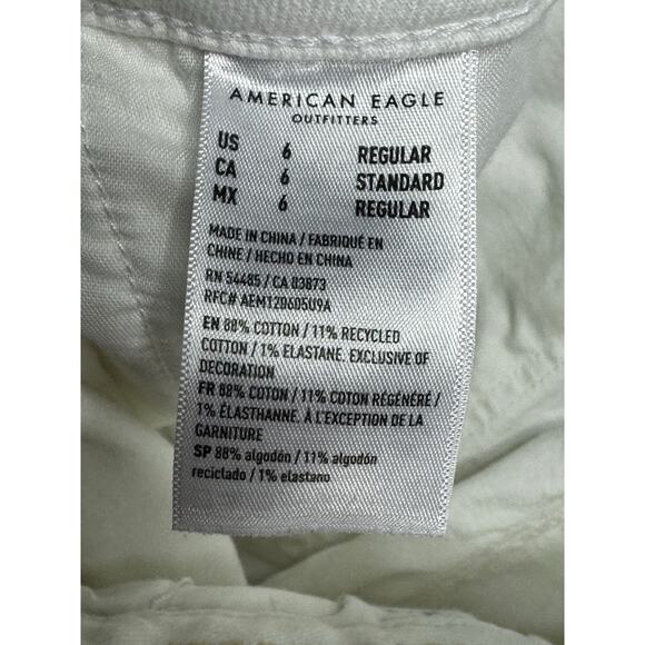 American Eagle Women's Super High-Rise Baggy Wide Leg White Jeans - 6 (31x32.5) - Picture 6 of 6